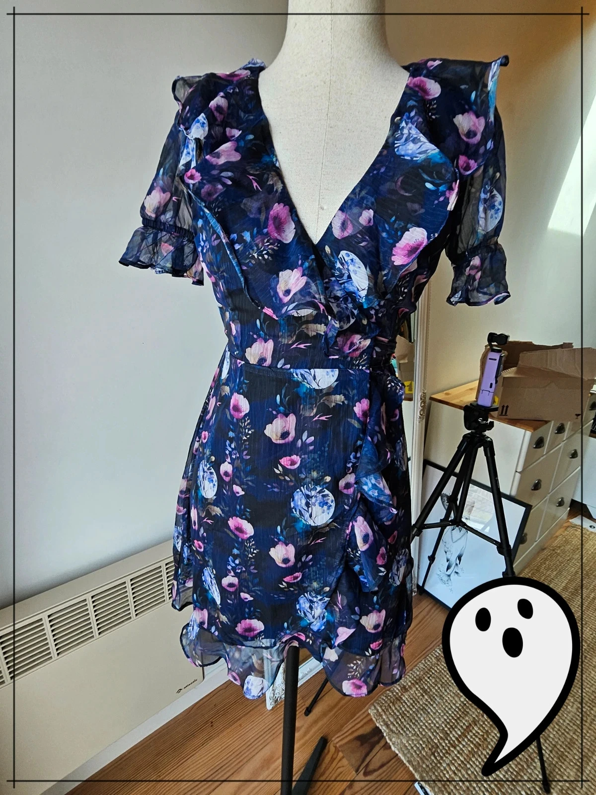 Vestido Killstar com flores góticas, bruxinha, floral, fofo – photo 2